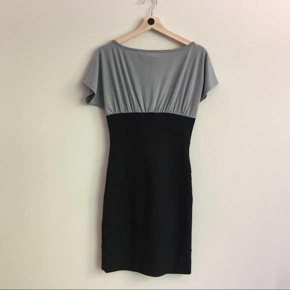 🔺️Sold🔺️ Gray/Black kimono sleeves Sheath Dress - Picture 6 of 7